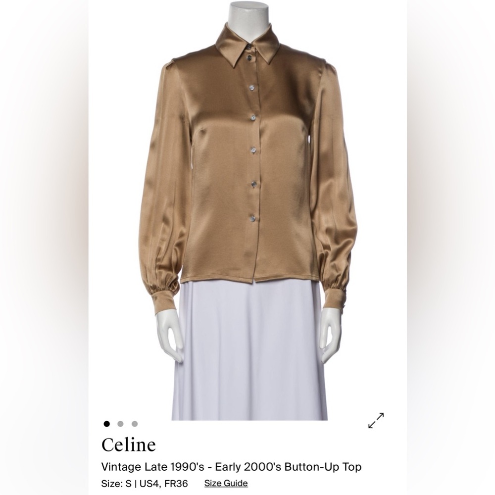 Celine Gold Button-Up Top petite sizing